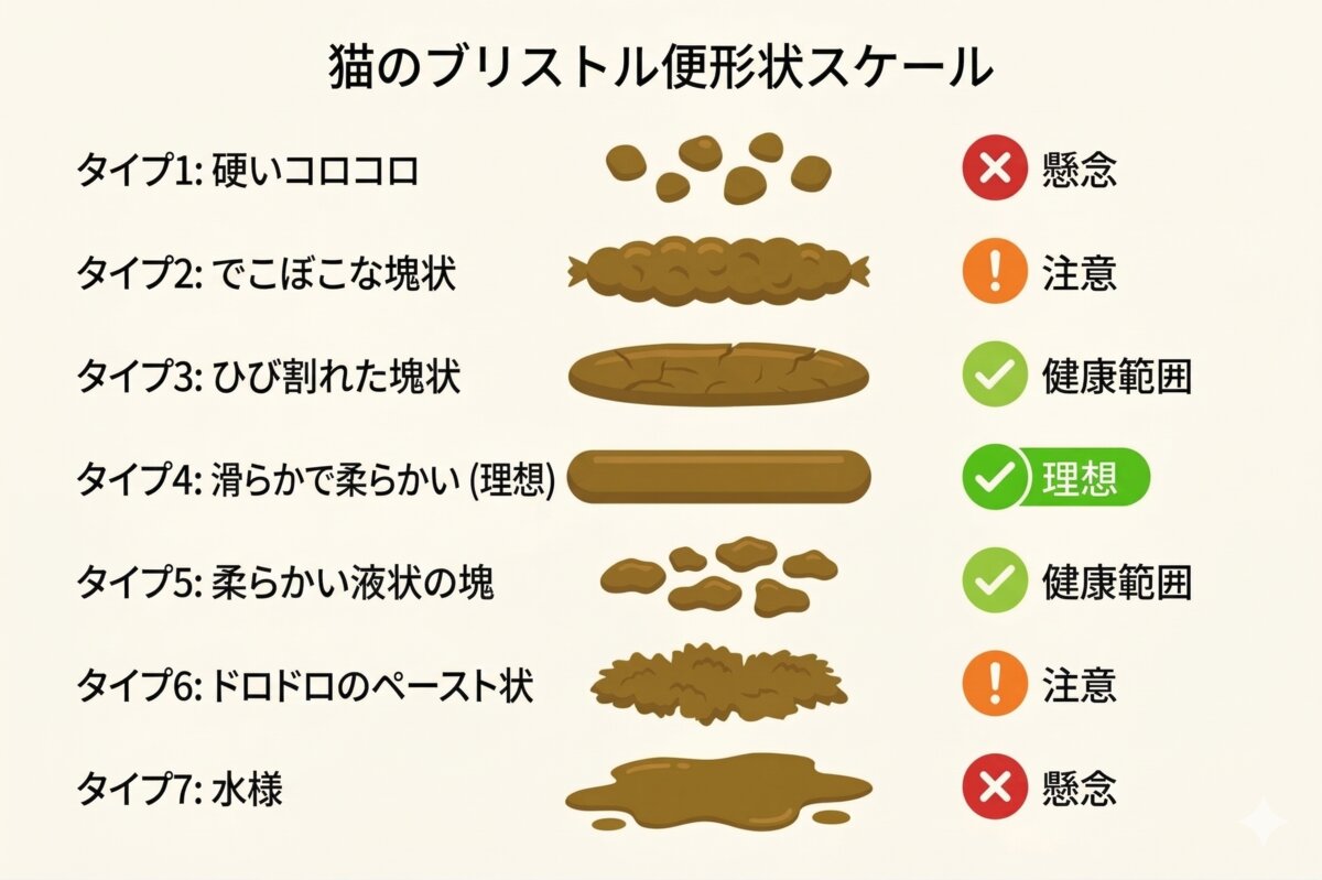 猫のブリストルスケール - タイプ1〜7