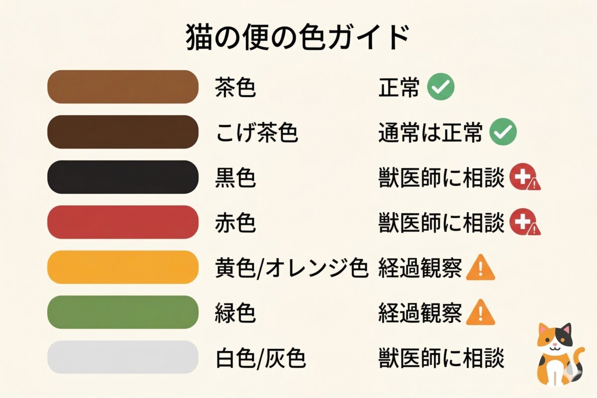 猫の便の色ガイド
